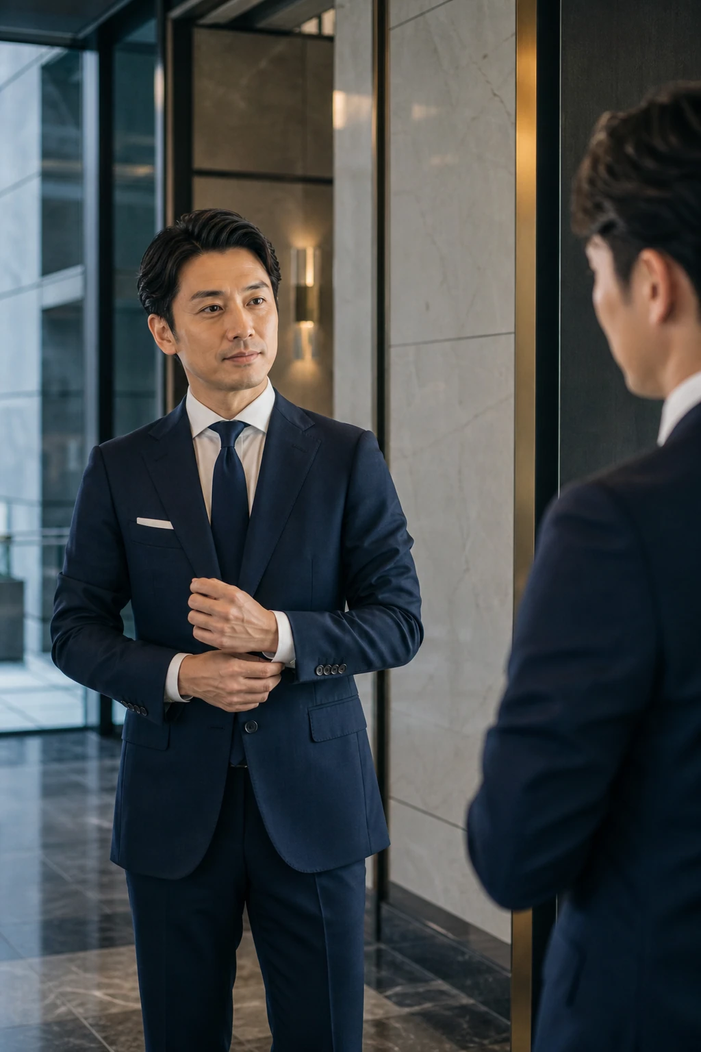 身だしなみを整える男性のイメージ